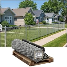 Fencer Wire 11.5 Gauge Durable Galvanized Steel Chain Link Fence Kit, Complete Fencing DIY Set w/Fence Fabric, Gate, Posts, Top Rails & Hardware for Yard, Garden & Animal Enclosures 4ft. x 54ft.