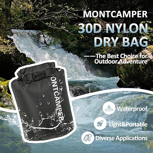 Miniatura 2 de Bolsa seca impermeable de nailon 30D, adecuada para senderismo, kayak y rafting, saco de almacenamiento portátil impermeable con cierre superior