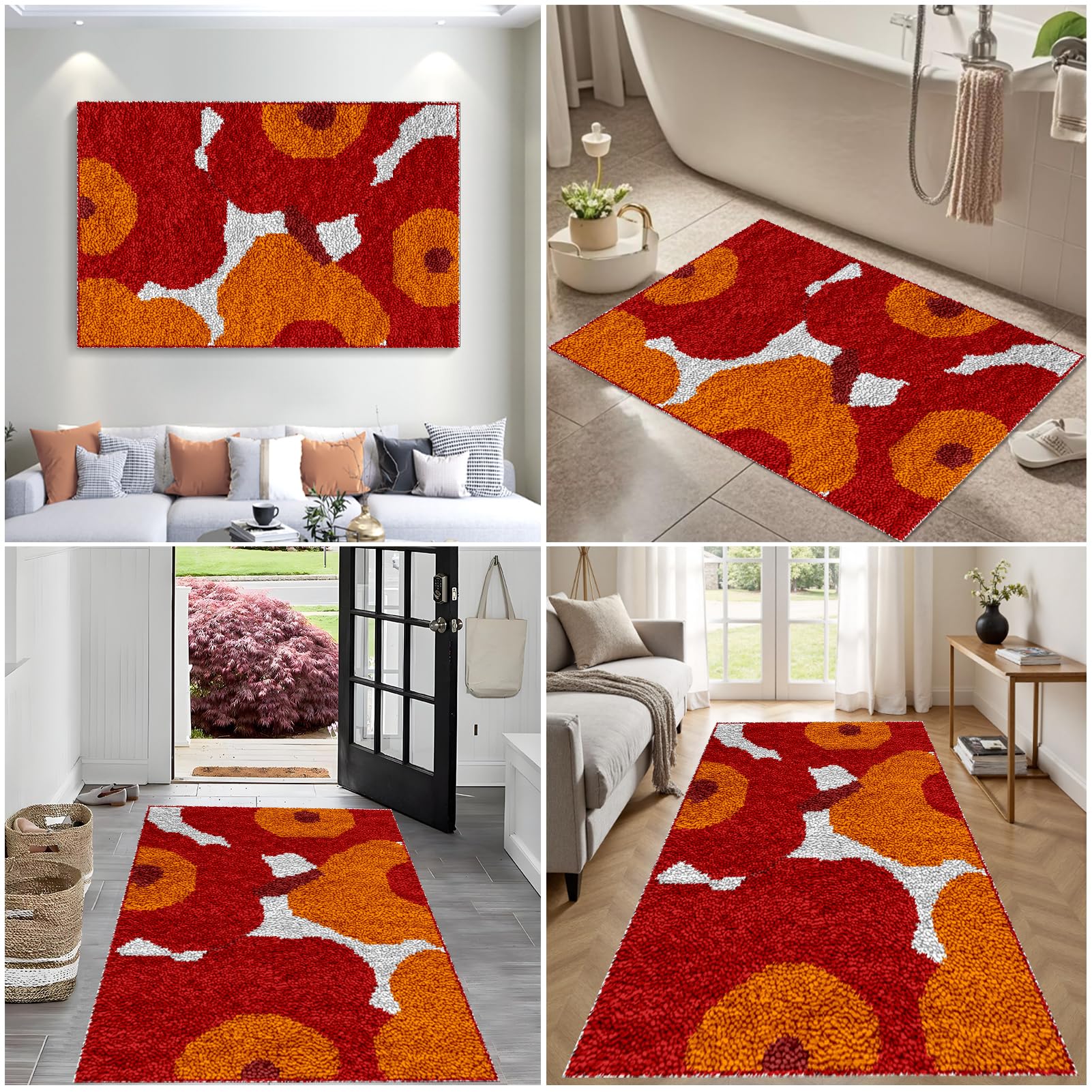 Set di Tappeti da Ricamo Tappeto Annodare Fai da Te 55 x 75 cm