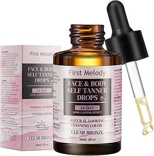 Face Tanning Drops to Add to Lotion,14 Day Long Lasting Effect Face Self Tanner Bronzing Drops, Natural Organic Ingredients, Quick Tan Drops, Self Tanning Drops for Face