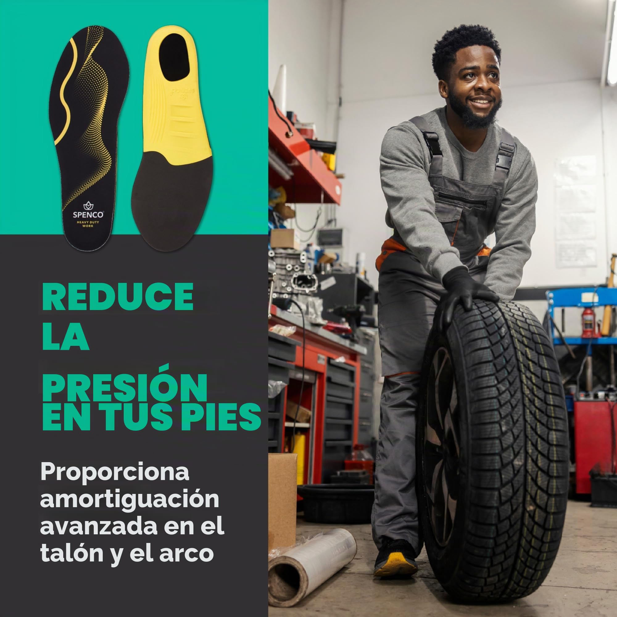 Spenco Polysorb - Plantilla para zapatos de confort y apoyo para todo el día, para mujer 11-12.5/hombre 10-11.5