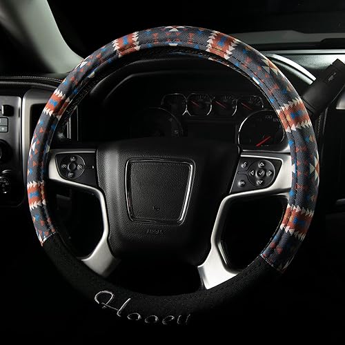 Miniatura 6 de Hooey Funda para volante, ajuste universal, fácil de instalar para automóviles, camiones, camionetas, SUV, Riggin (Tuscon Aztec)