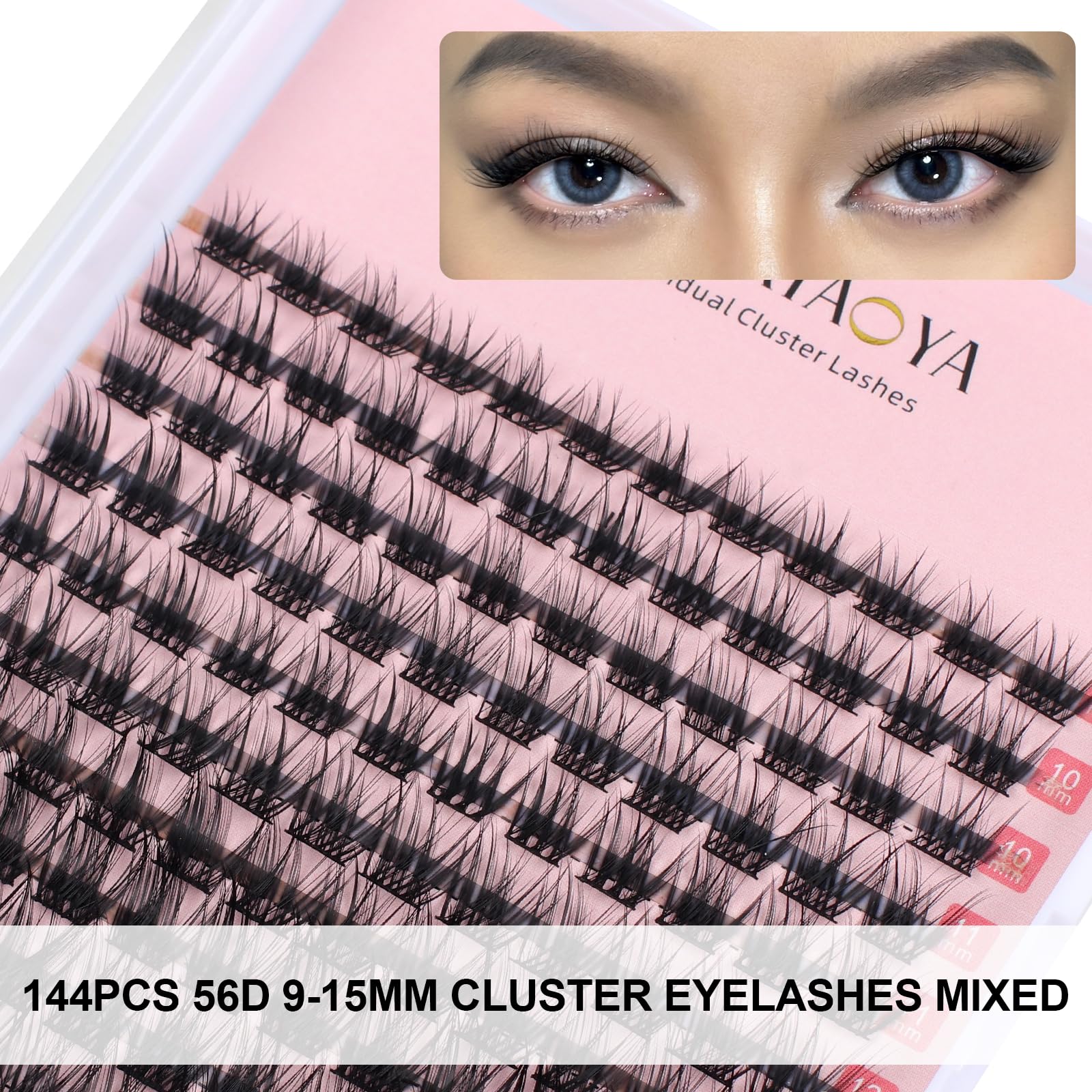 LYMYBETY 168Pcs Individual Eyelashes Kit D Curl 10-18mm Lash Clusters with Lash Bond & Seal & Remover &Tweezers DIY Eyelash Extensions for DIY at Home (W-7 KIT - Image 2
