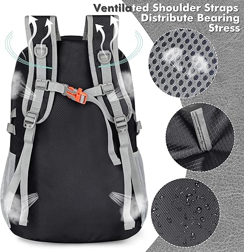 Miniatura 5 de Zomake - Mochila ligera de 30 l, resistente al agua, para senderismo, viajes, plegable, para camping y al aire libre