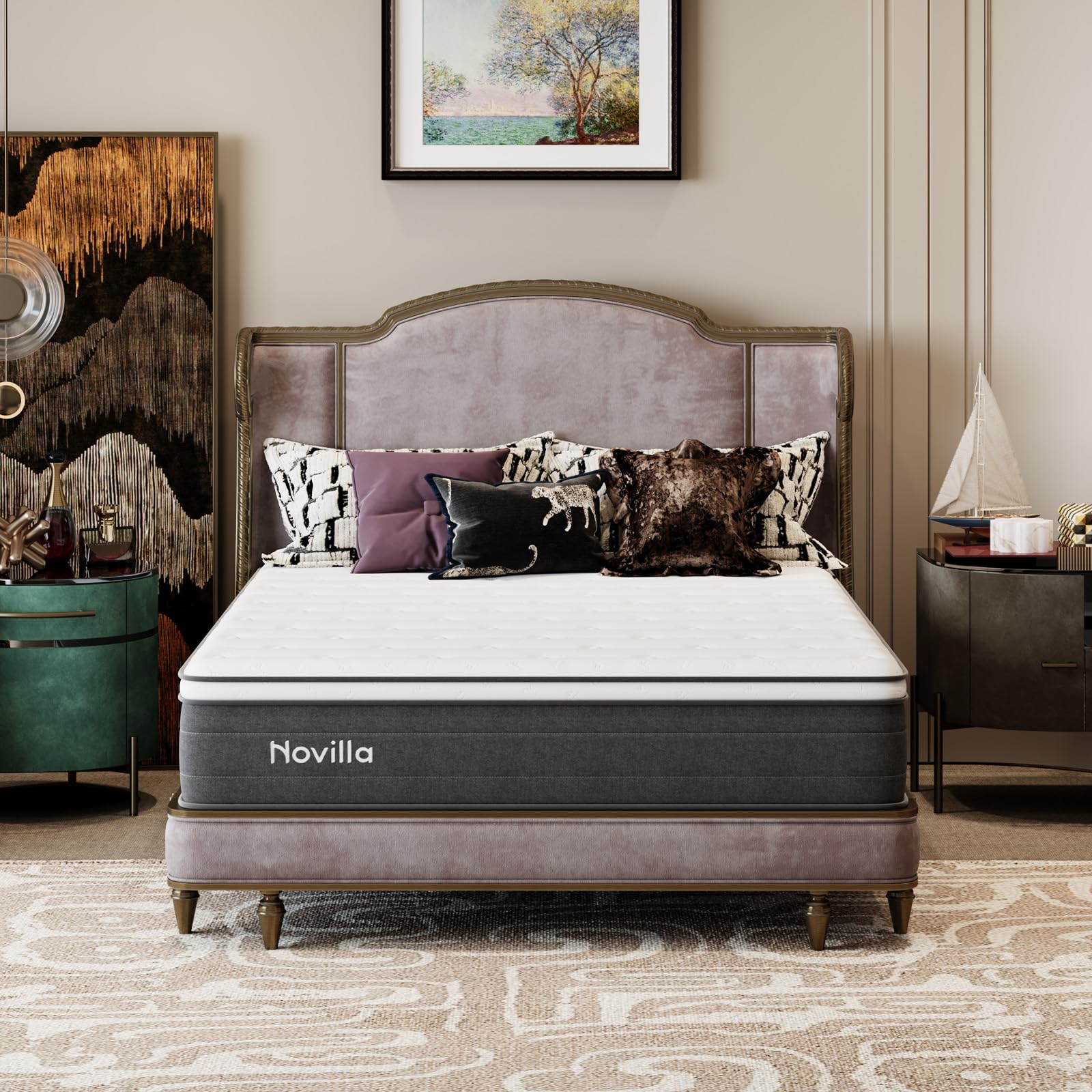 Novilla 4FT Small Double Mattress 22cm – Orthopedic Support Hybrid Mattress Pocket Sprung Design for Pressure Relief, Medium Firm, AirFlow Wave Foam, Edge Support, Mattress in a Box (120x190cm)