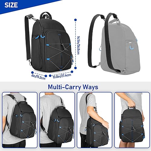 Miniatura 5 de PGmoon Funda de transporte compatible con Oculus Meta Quest 2Quest 3Quest ProVR Elite, mochila de almacenamiento de viaje con espacio separado para