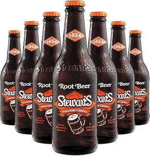 Stewart's Root Beer 12-Pack Bottles - Creamy Handcrafted Soda from Secret Blend of Roots, Herbs & Berries - No Caffeine, Made with Sugar
