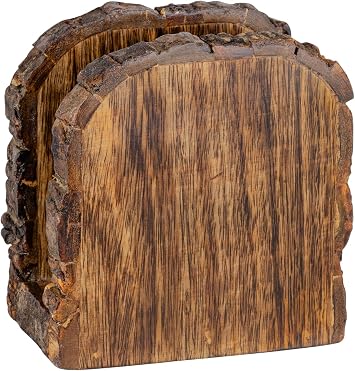 Mie Creations Farmhouse Wood Napkin Holder for Table, Thanksgiving, Christmas Holidays Decor | Antique Wooden Heavy, Rustic, Upright Paper Tissue Dispenser Tabletop Kitchen, Restaurant, Bar, Cocktail