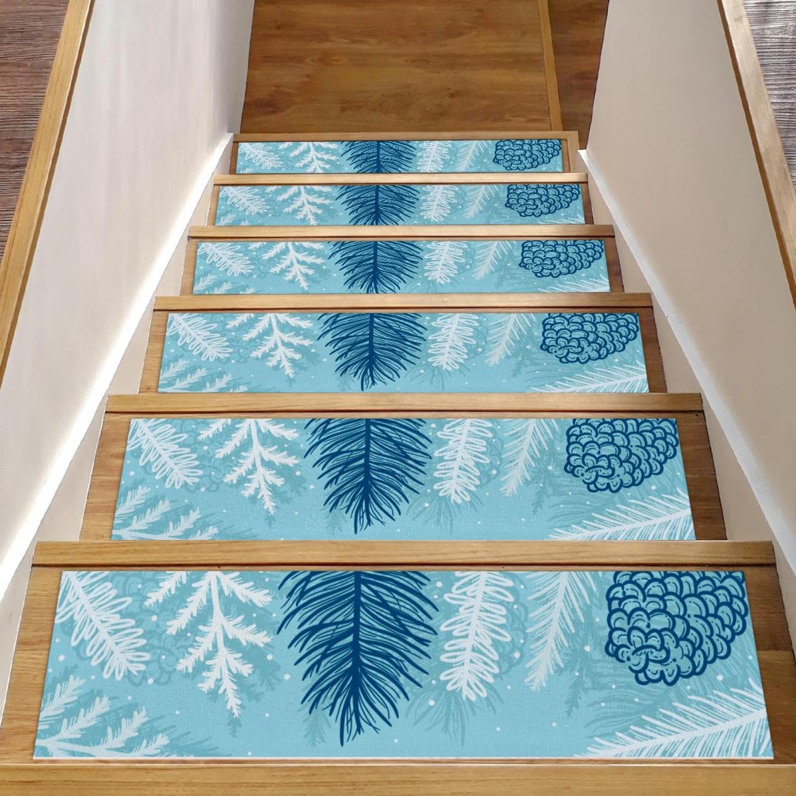 Alfombra antideslizante de 15 piezas y 76 x 20 cm para peldaños de madera interiores