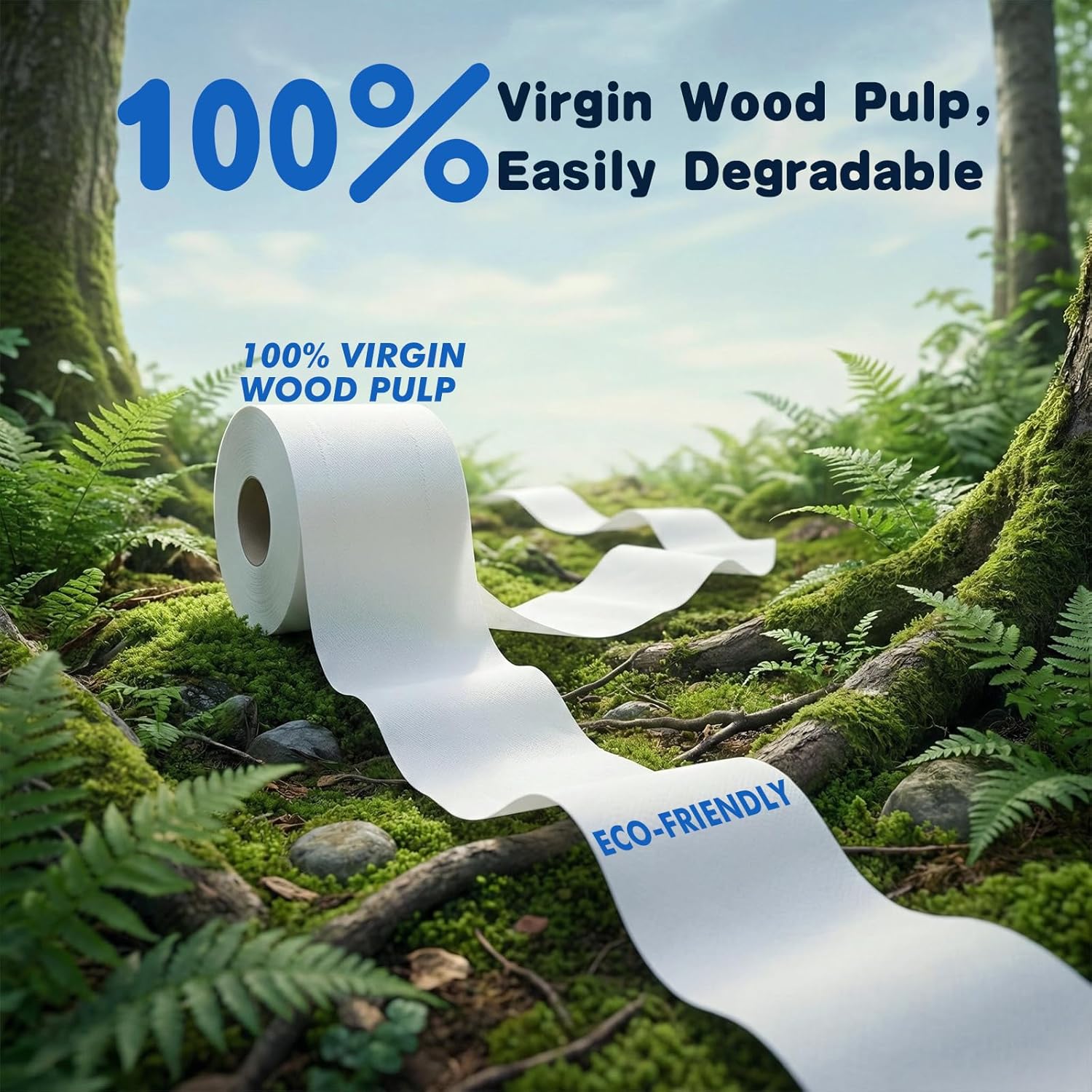 Toilet Paper - 4 Ply Toliet paper Bulk Ultra Soft & Thick – Eco-Friendly, Biodegradable Toilet Tissue Roll for Home, Kichen, Bathroom, Office, & Commercial Use, 100g 100 Sheets Per Roll, 36 Roll | Ultra Soft, Tear-Resistant