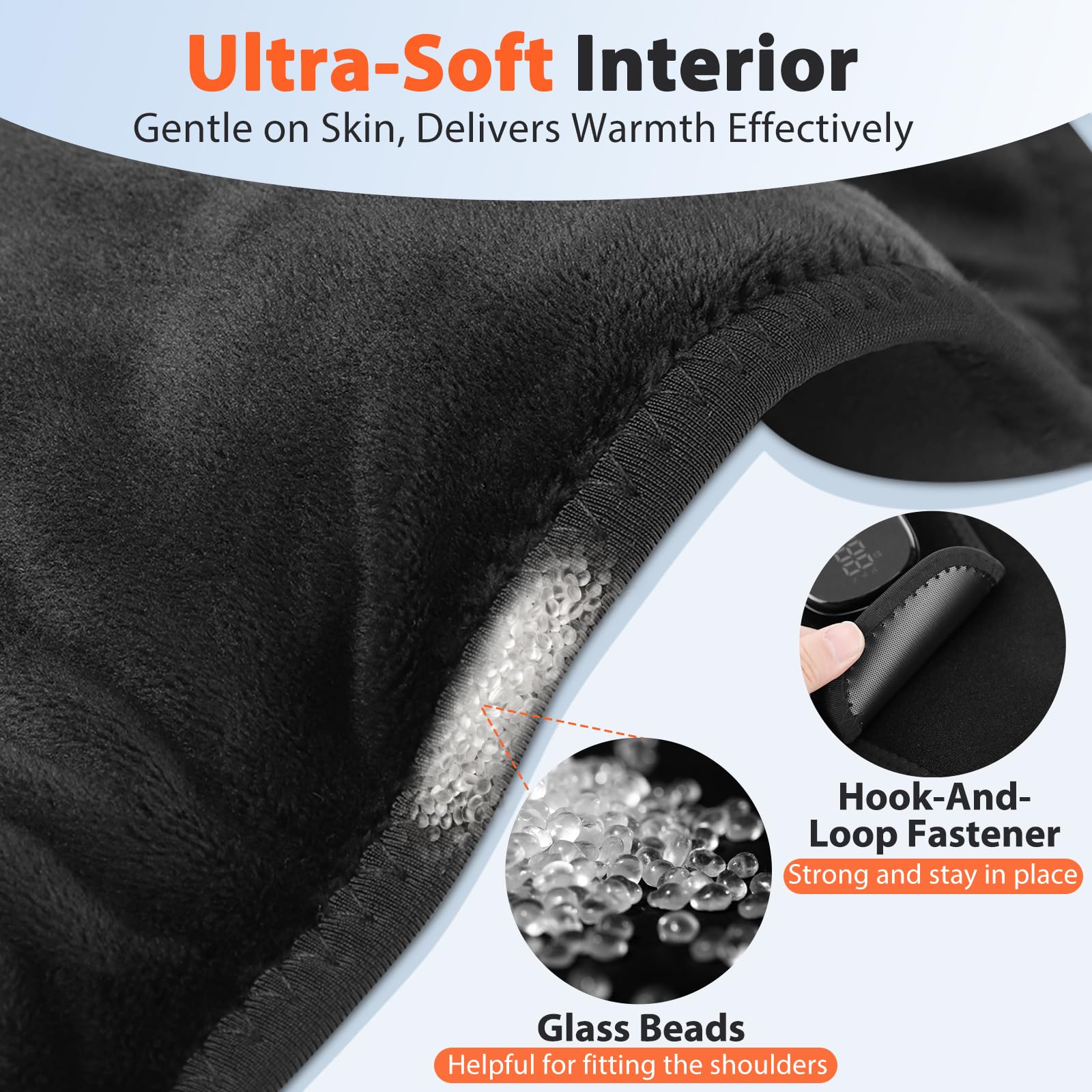 Coussin Chauffant Sans Fil Pour Le Cou Et Les Épaules, Chauffage De Cou Portable Avec Commande Tactile, 4 Niveaux De Chaleur Et 5 Minuteries, Batterie 8,4V 4000mAh, Également Pour Dos Et L'abdomen