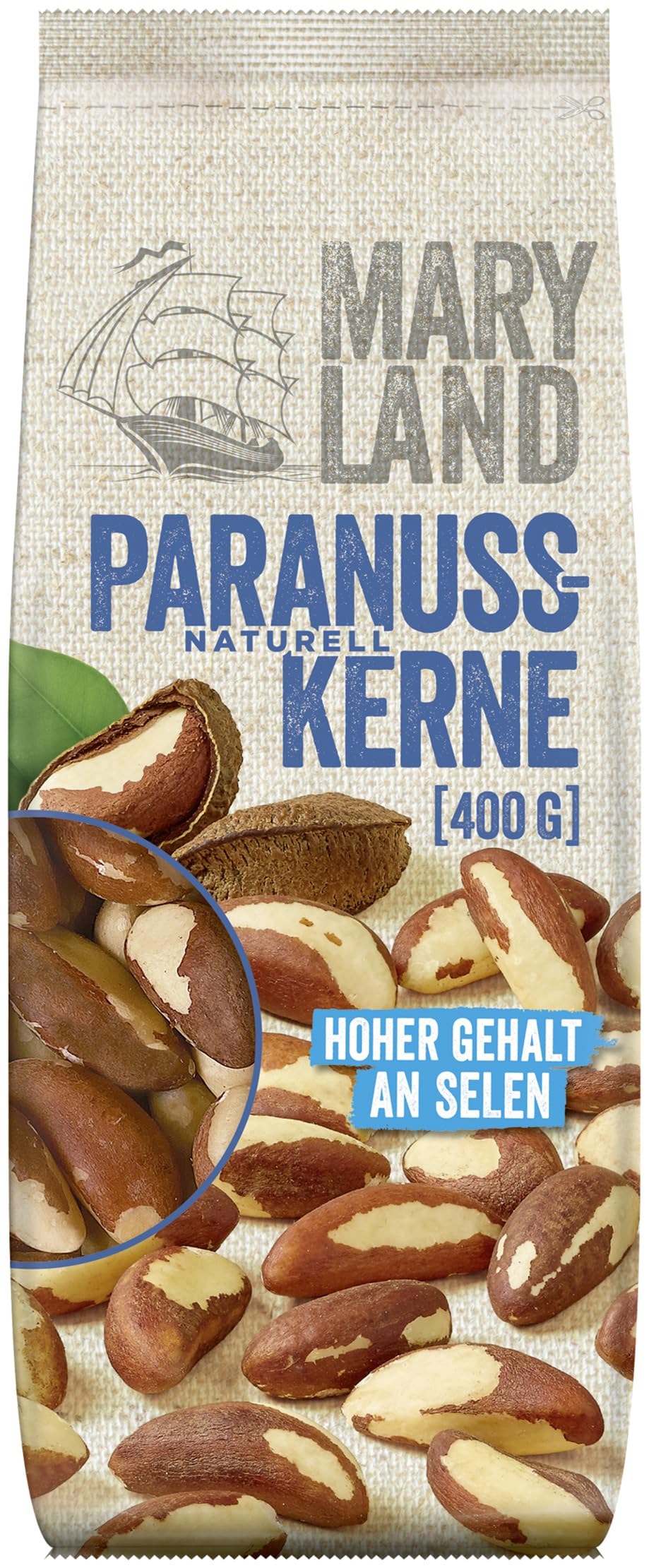 Maryland Paranusskerne 400g Beutel 6er Pack – Paranusskerne naturbelassen, vegan, frei von künstlichen Aromen, ohne Zusatzstoffe – Im praktischen Großformat genießen (6 x 400g)