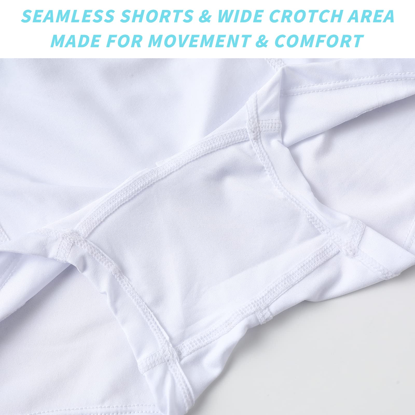 MERIABNY Girls Tennis Skirt with Built-in Shorts Athletic Skort for Golf Running, 6-12 Years Old, White, 8-9 Years - Image 5 thumbnail