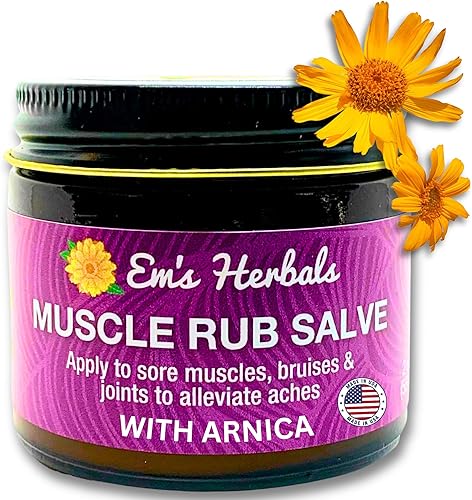 Miniatura 9 de Em's Herbals, Muscle Rub Salve - Fabricado con aceite de árnica orgánico, cristales de mentol y aceites esenciales eficaces para penetrar