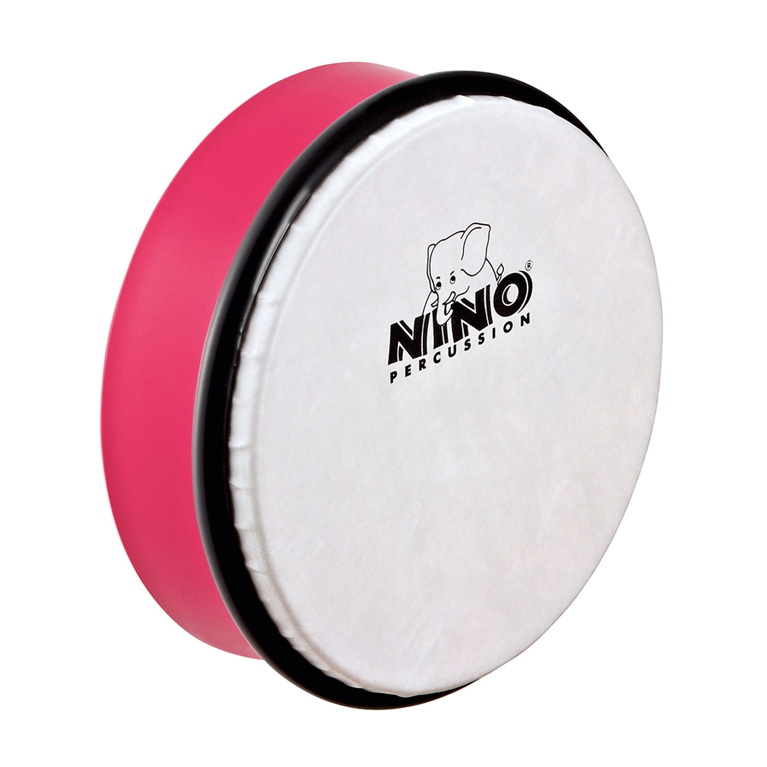 Nino Percussion Hand Drum Instrument - Kleine Handtrommel für Kinder ab 3 Jahren - Durchmesser 6 Zoll (ca. 15 cm) - Kunststoff, Pink (NINO4SP)