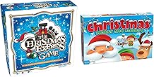 Outset Media Christmas Express with Christmas Snakes and Ladders Board Games Holiday Family Game Night Bundle