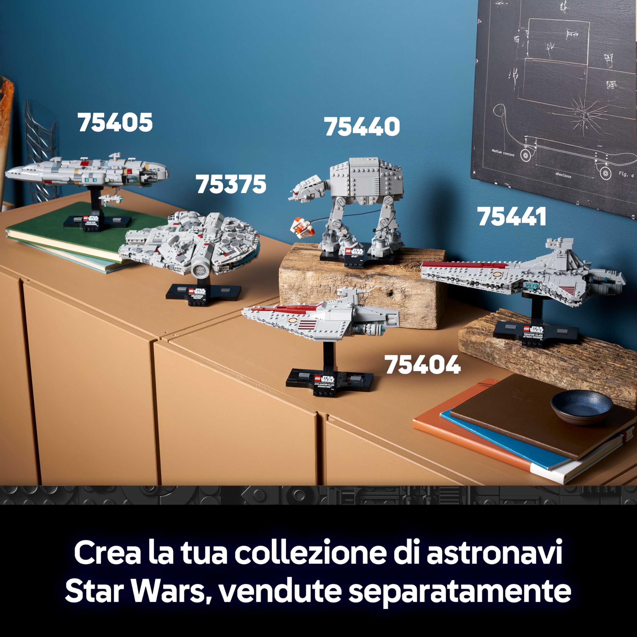 LEGO Star Wars 75440 AT-AT Kit di Modellismo per Adulti - Modellino da Esposizione con Snowspeeder, Supporto e Targhetta - Decorazione Casa - Regalo da Collezione per i Fan de L'Impero Colpisce Ancora