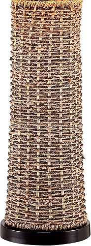 Miniatura 5 de 360 Lighting Lámpara de mesa tradicional costera natural de 28.5 pulgadas de alto tejido de arpillera de tela de arpillera para sala de estar,