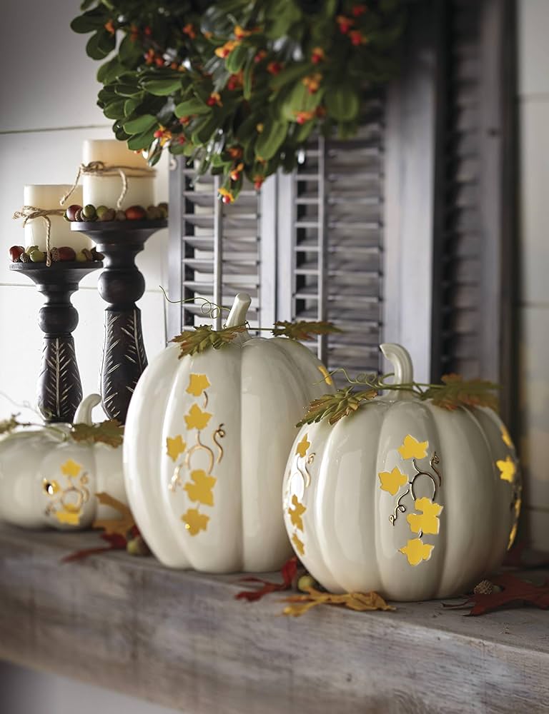 Amazon.com: Lenox Lighted Pumpkin Medium Centerpiece, 8.75