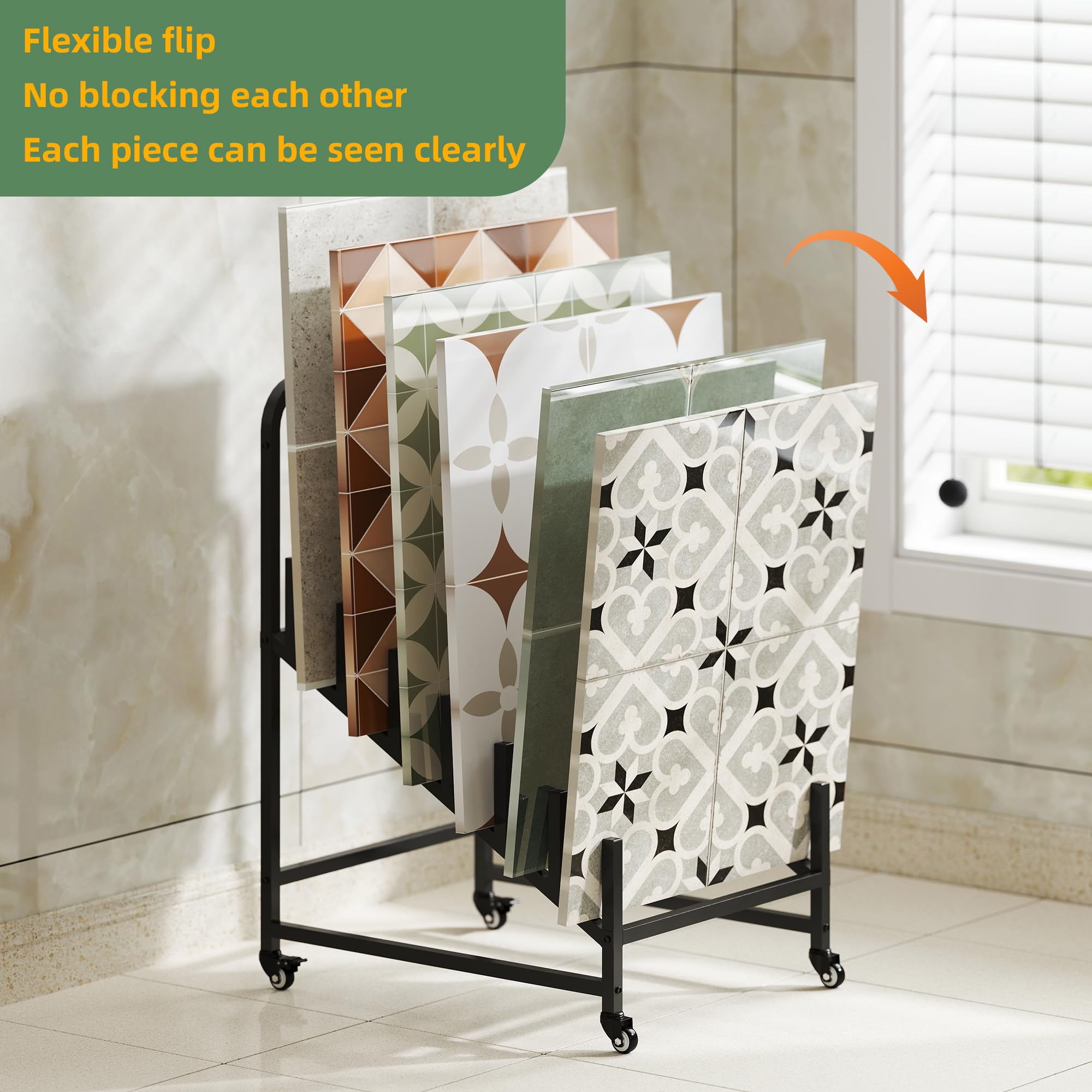 Snapklik.com : 12-Tier Tile Sample Display Stand, Rolling Tile Sample ...