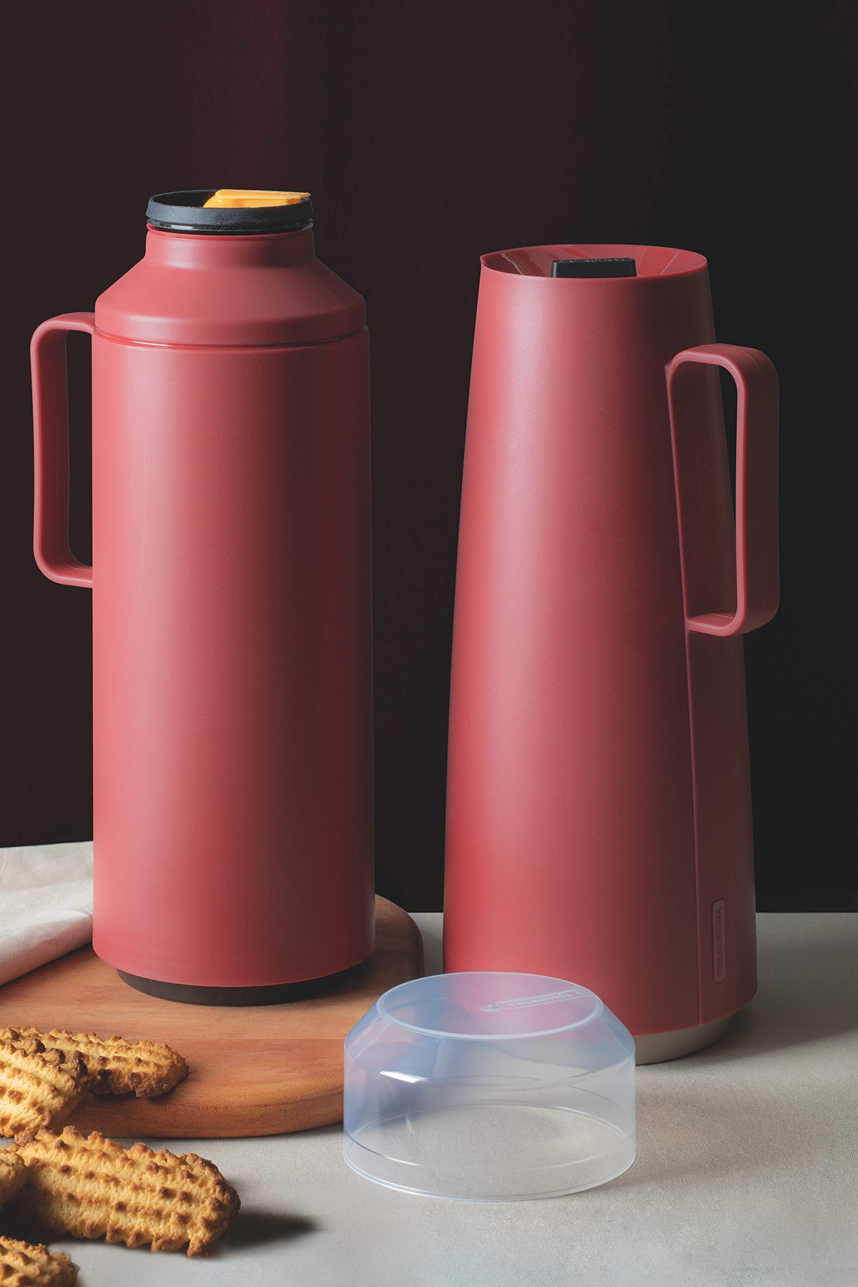Tramontina EXATA - Caraffa termica con tazza, 1000 ml, colore: Rosso