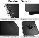 HOUYEE 1 Pack Sheet Music Folder,Spiral Binder Organizer for Music Stand,40 Plastic Sleeves Display 80 Pages, Fits Letter Size 8.5 x 11 Inch, Piano Sheet Music Holder For Choral Band Orchestra (Black)