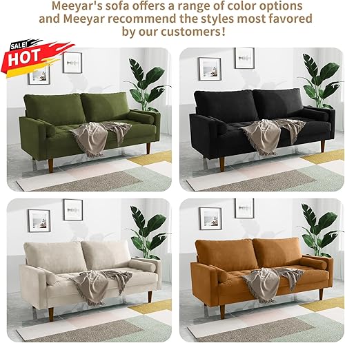 Miniatura 9 de Sofá biplaza, asiento de 58 pulgadas para espacios pequeños, cojines de resorte, sofá de fácil montaje con almohada para dormitorio, sala de estar