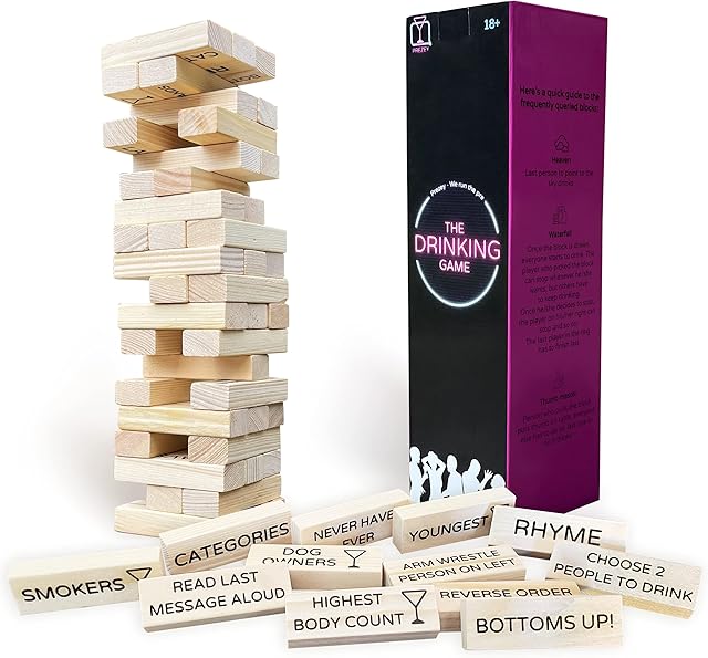 Prezey Fun Party Drinking Game For Adults, Students, Pre-Drinks, Hen Do's and Stag Nights - Two Games in One