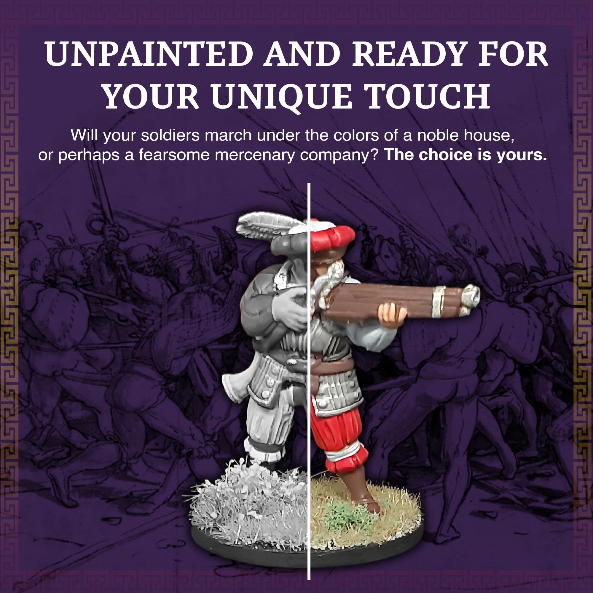 Ludus Bellum German Crossbowmen Miniatures - 28mm Resin Medieval Models For Wargaming & DND