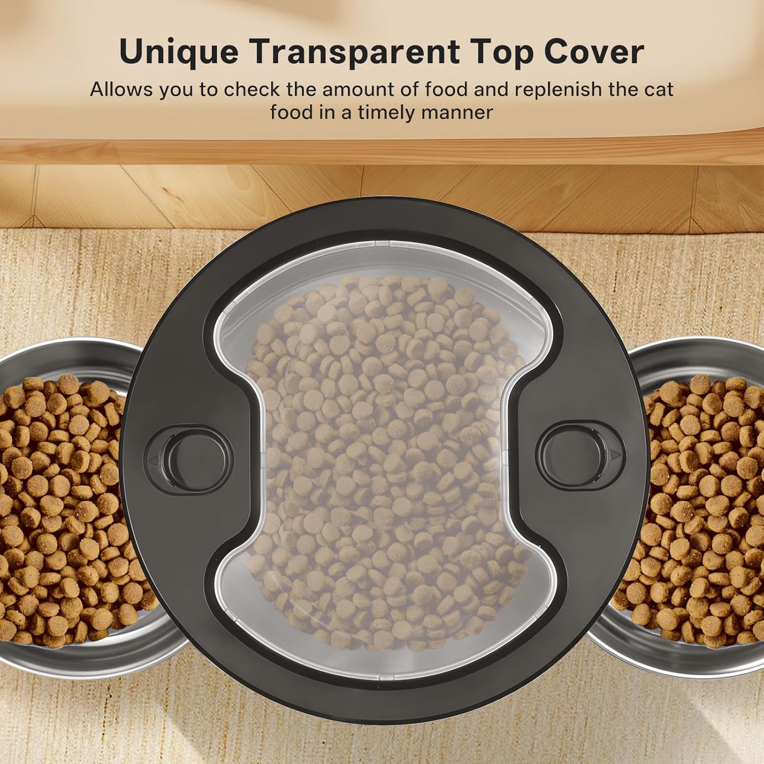 Transparent top cover of the feeder