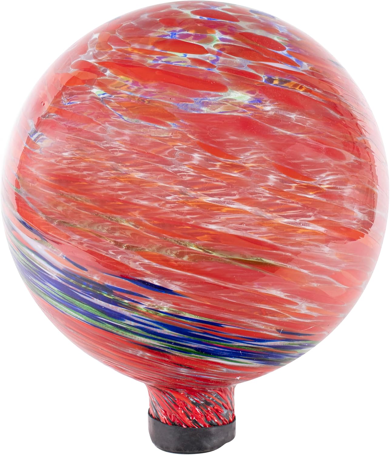 Echo Valley 8155 10-Inch Glow-in-the-Dark Illuminarie Glass Gazing Globe, Red Swirl