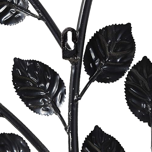 Miniatura 5 de Deco 79 Árbol de metal para decoración de pared para interiores y exteriores con hojas, 75 x 3 x 41 pulgadas, marrón