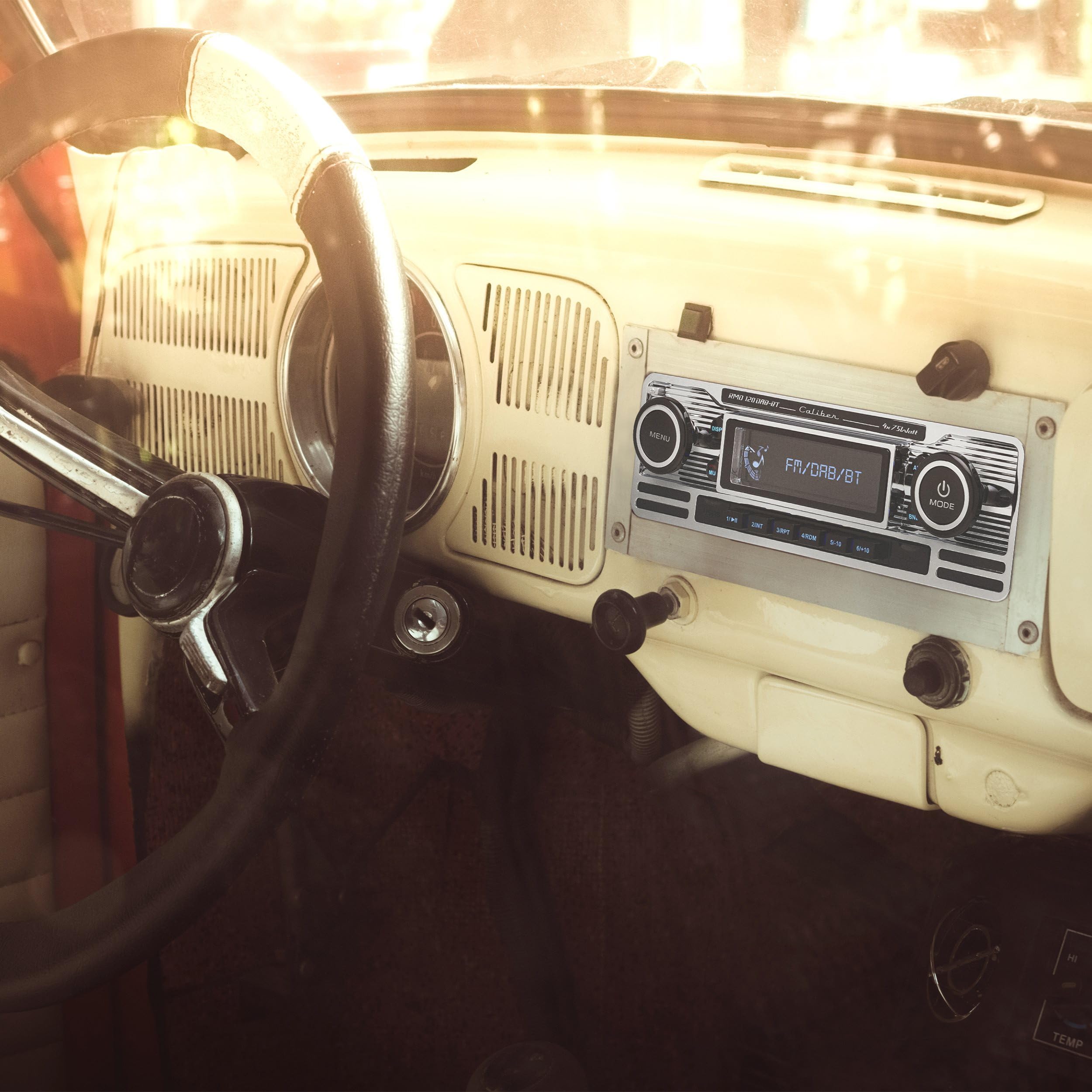 Caliber RMD120DAB-BT Radio de Coche con Dab + y Bluetooth - Aspecto Retro - Cromado
