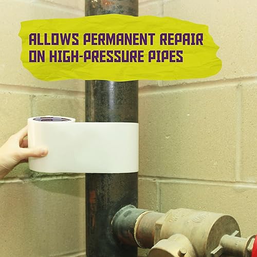 Miniatura 7 de ATack Cinta de parche y sellado impermeable, blanca, 4 pulgadas x 10 pies, cinta de barrera de agua para detener la reparación de fugas en tuberías,