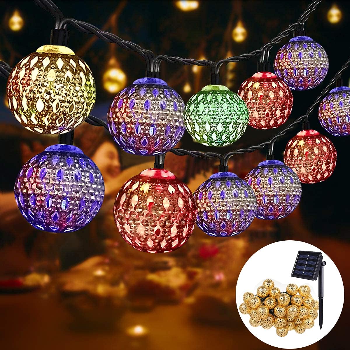 Solar Lichterkette Mit 30 Kristallkugeln – 6,5 M, IP65 Wasserfest, 8 Modi, Für Garten & Balkon