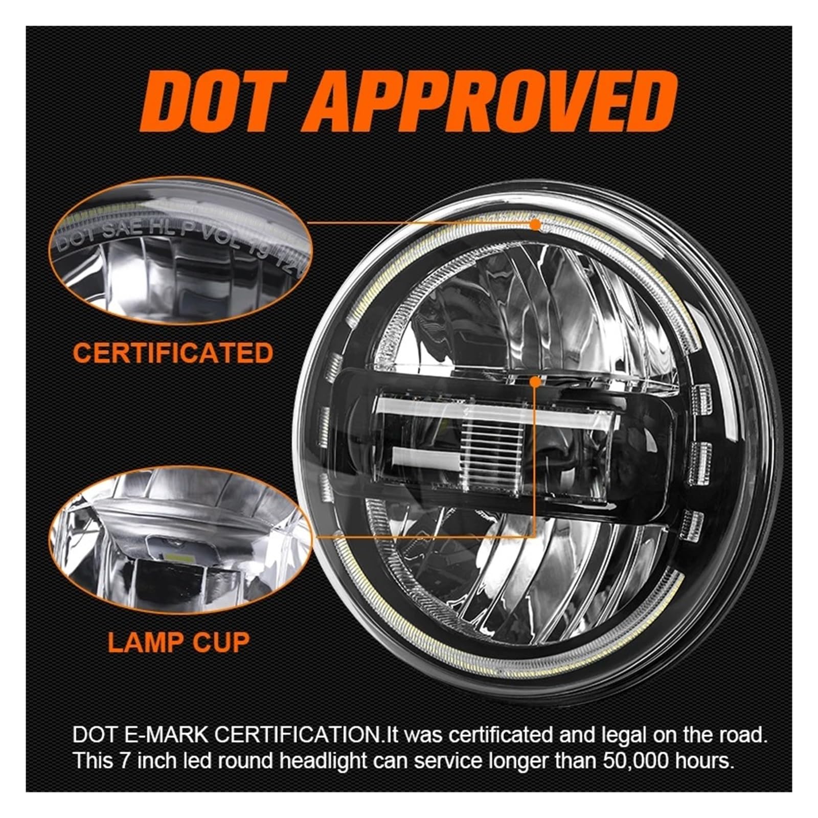 Faro Anteriore Fari A LED Da 7 Pollici DRL Hi/Lo Beam Per Jeep Per Wrangler Per Lampada Frontale Fuoristrada Faro Proiettore