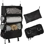 TABITORA Travel Luggage Organizer insert Hanging Packing Cubes for Suitcase Carry on Closet Hanging Shelves Folding