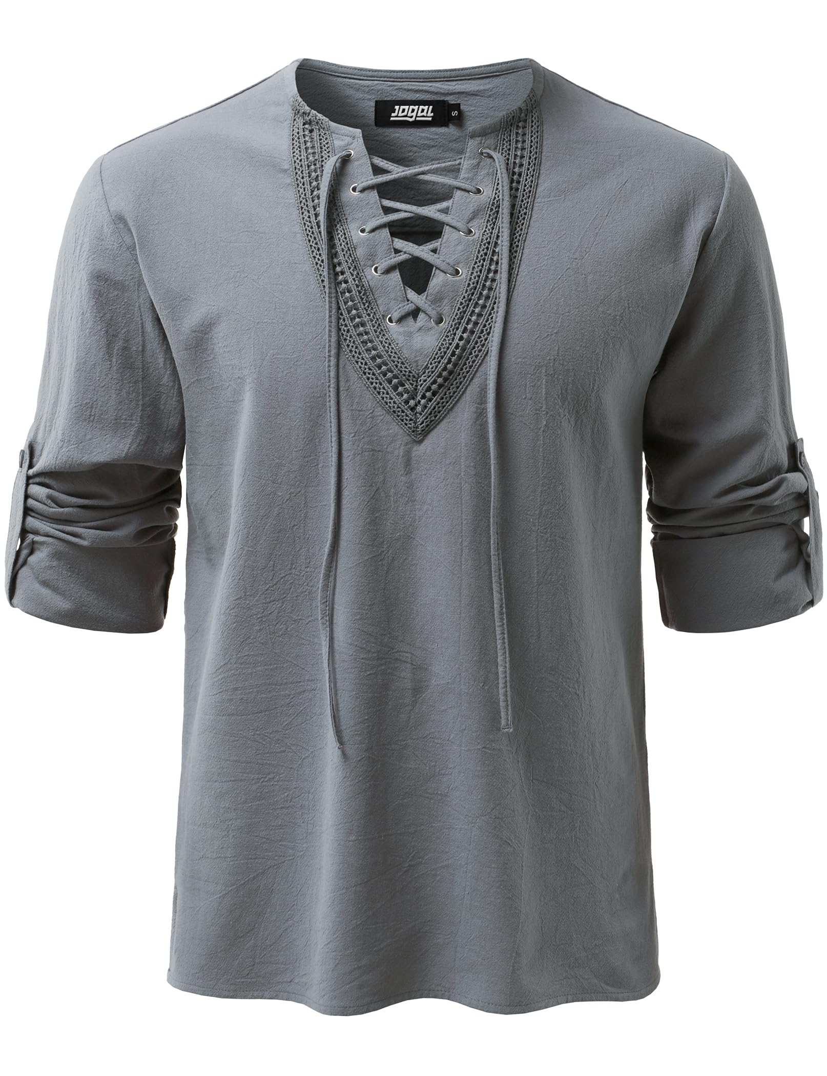 JOGAL Mens Renaissance Shirt Medieval Pirate Viking Halloween Costume