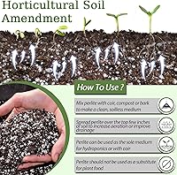 Vista 5 de Riare 2 Quarts Organic Perlite for Plants - Horticultural Perlite Soil Amendment for Plants Potting Mix, Natural Chunky Perlite Soil Additive 2