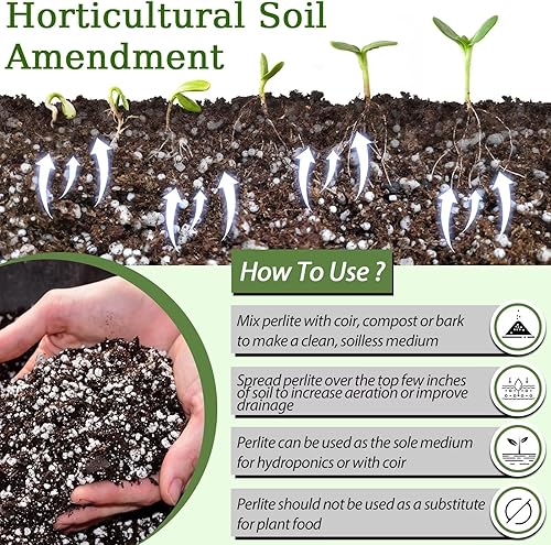 Miniatura 5 de Perlita orgánica de 2 cuartos de galón para plantas, enmienda de suelo de perlita hortícola para plantas, mezcla de macetas, acondicionador de