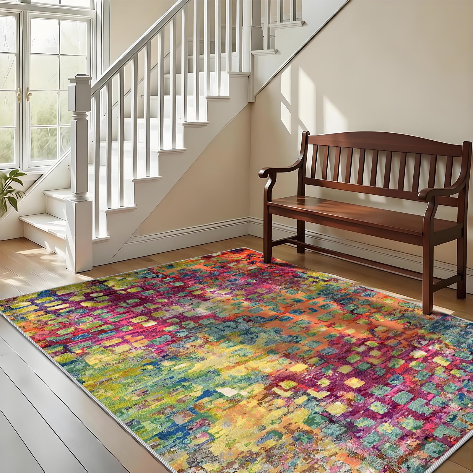Dywany do salonu, duży dywan kuchenny, 160 x 200 cm, dywan do sypialni, zmywalny, antypoślizgowy, do jadalni, wejścia, wewnątrz, wycieraczka do salonu, pokoju dziecięcego, korytarza