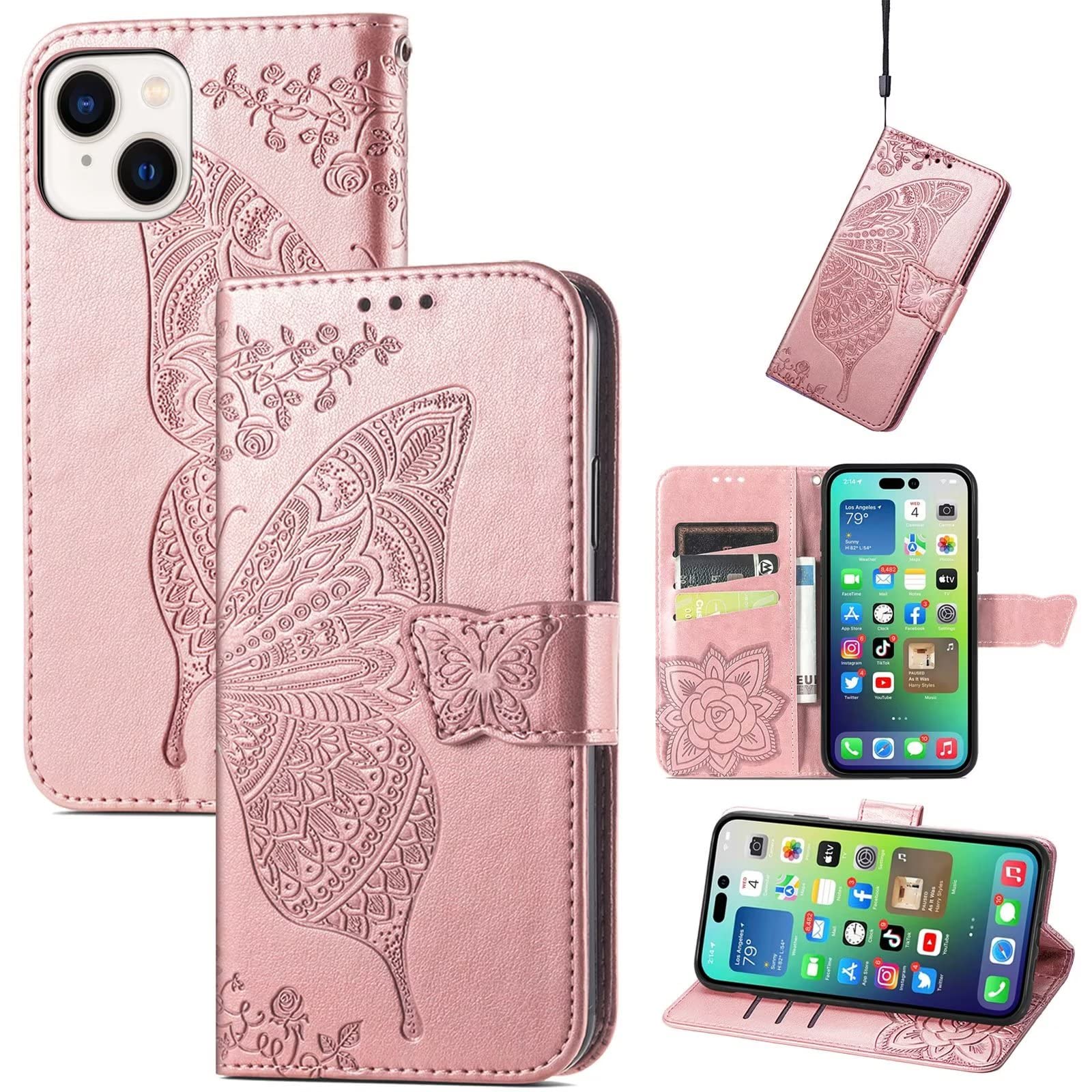 EASSGU Custodia per iPhone 14 Pro (6.1 Inches) Flip Folio Cover