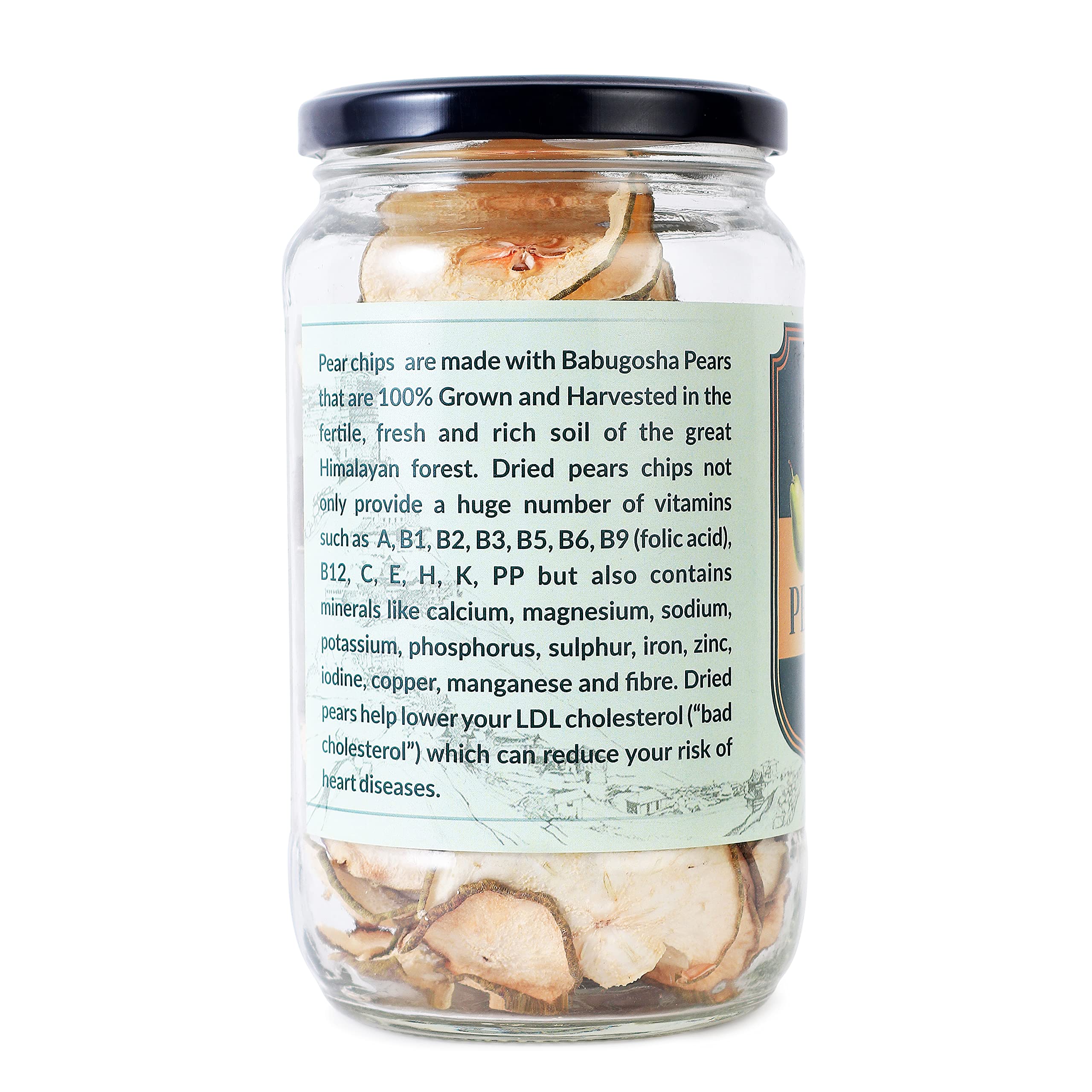 Hilly Basket Dried Pears Chips | 100% Natural | Himalayan Grown | High Fiber & Potassium | Good for Digestion | 150 gms - Image 2 thumbnail