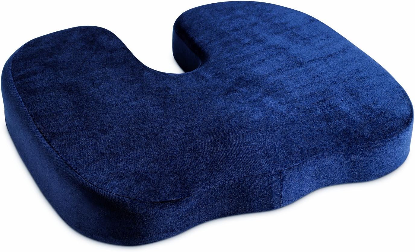 Luresity Travel Seat Cushion Chair Pad Can Be Used As A WheelChair Pad Foam Coccyx Cushions Good For Office Chair Sciatica Relief