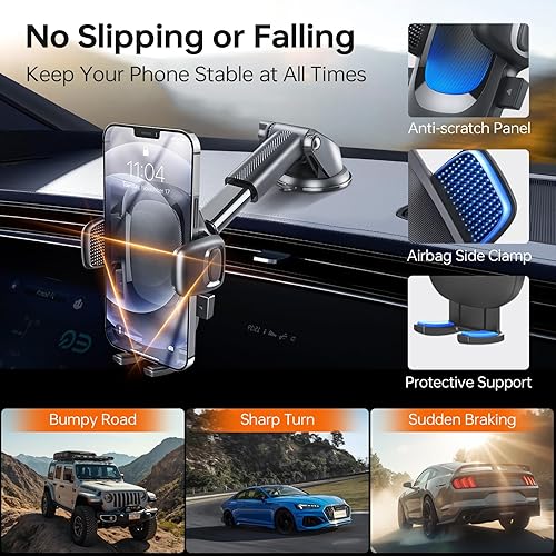 Miniatura 3 de Soporte de teléfono para automóvil, soporte de teléfono con ventosa súper fuerte para salpicaderoparabrisas, soportes giratorios de 360 para tu