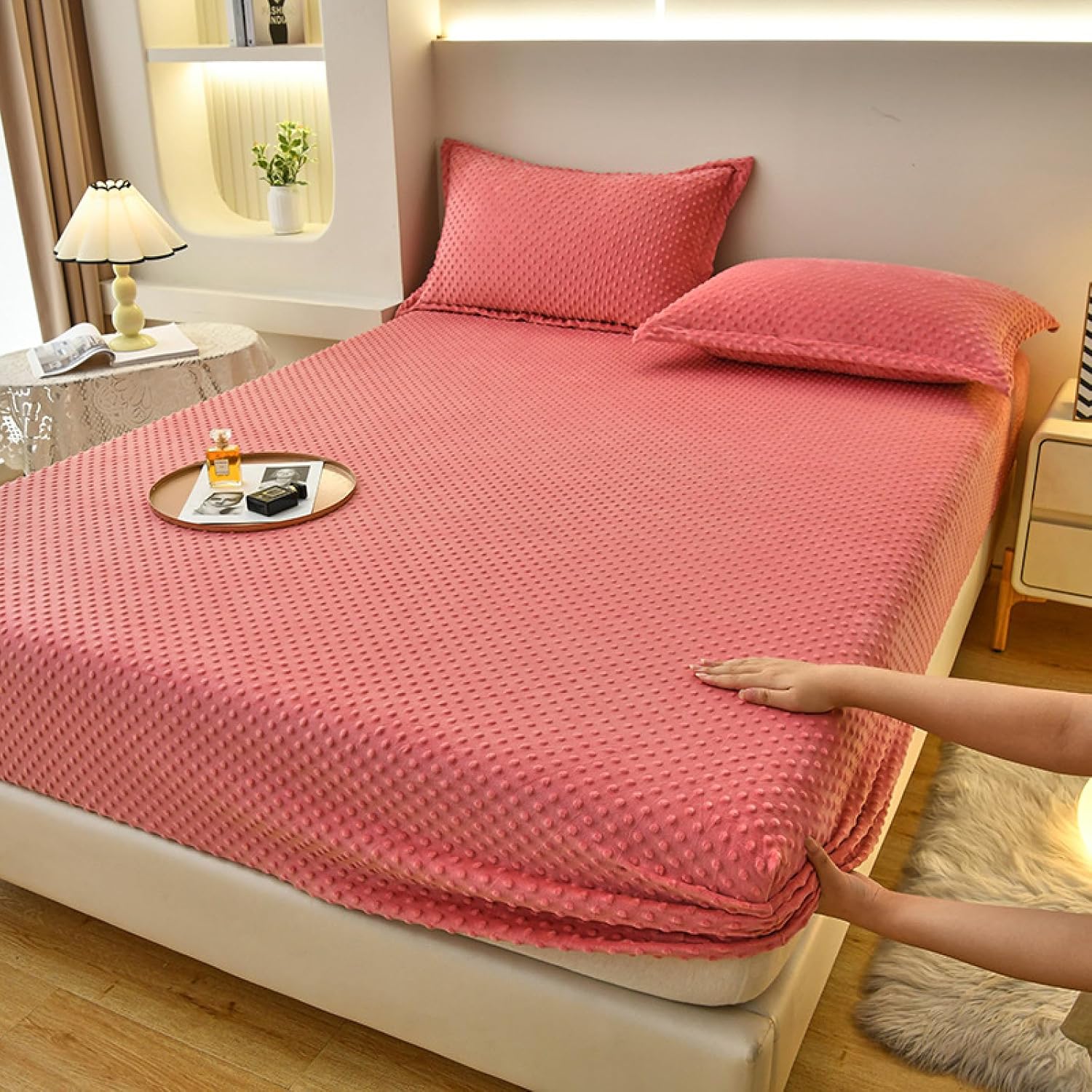 Soft Fitted Sheets Queen Size,Autumn Winter Warm