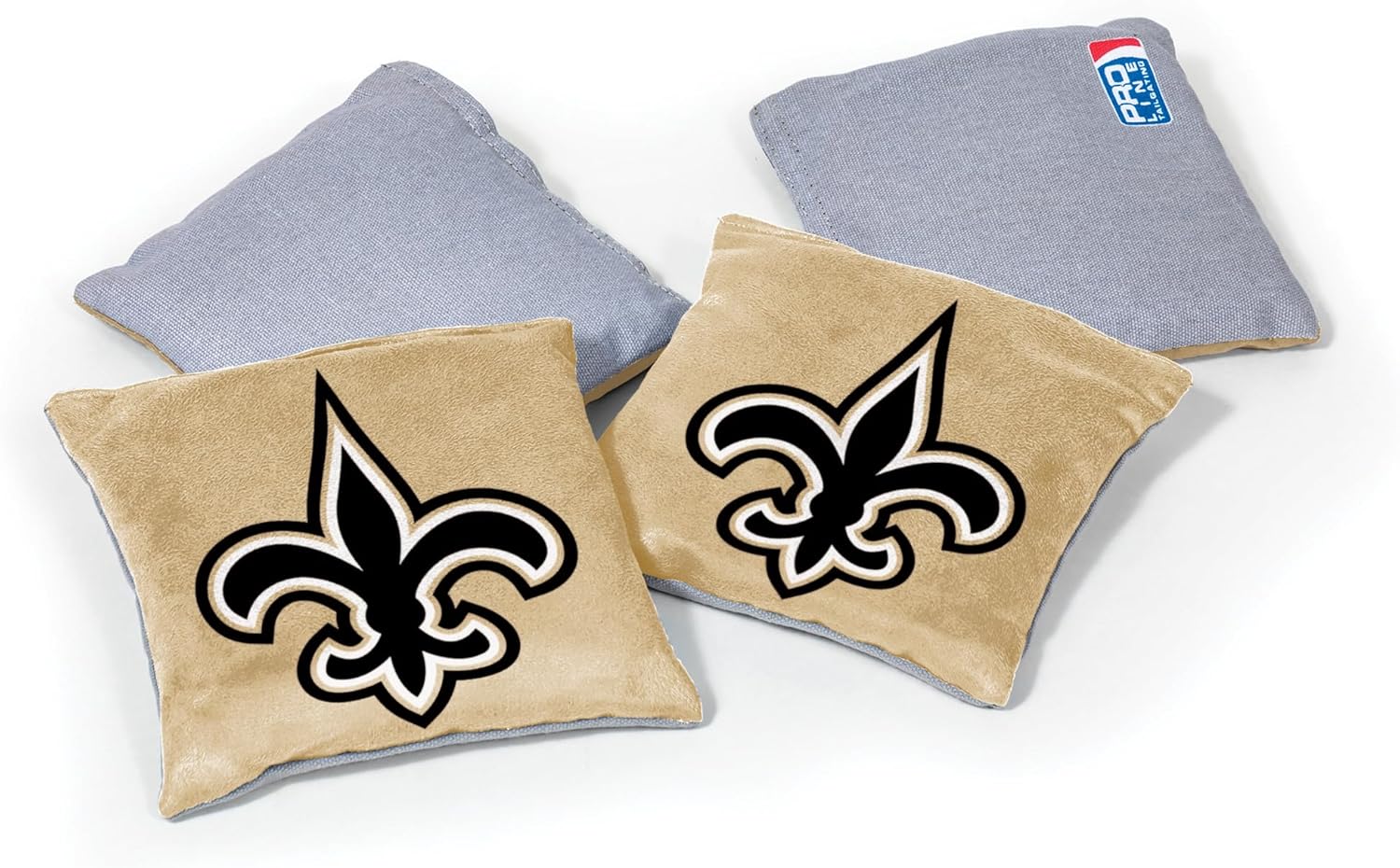 NFL Pro Football New Orleans Saints Dual-Sided Bean Bags by Wild Sports, 4 Pack - Premium Toss Bags for Cornhole Sets