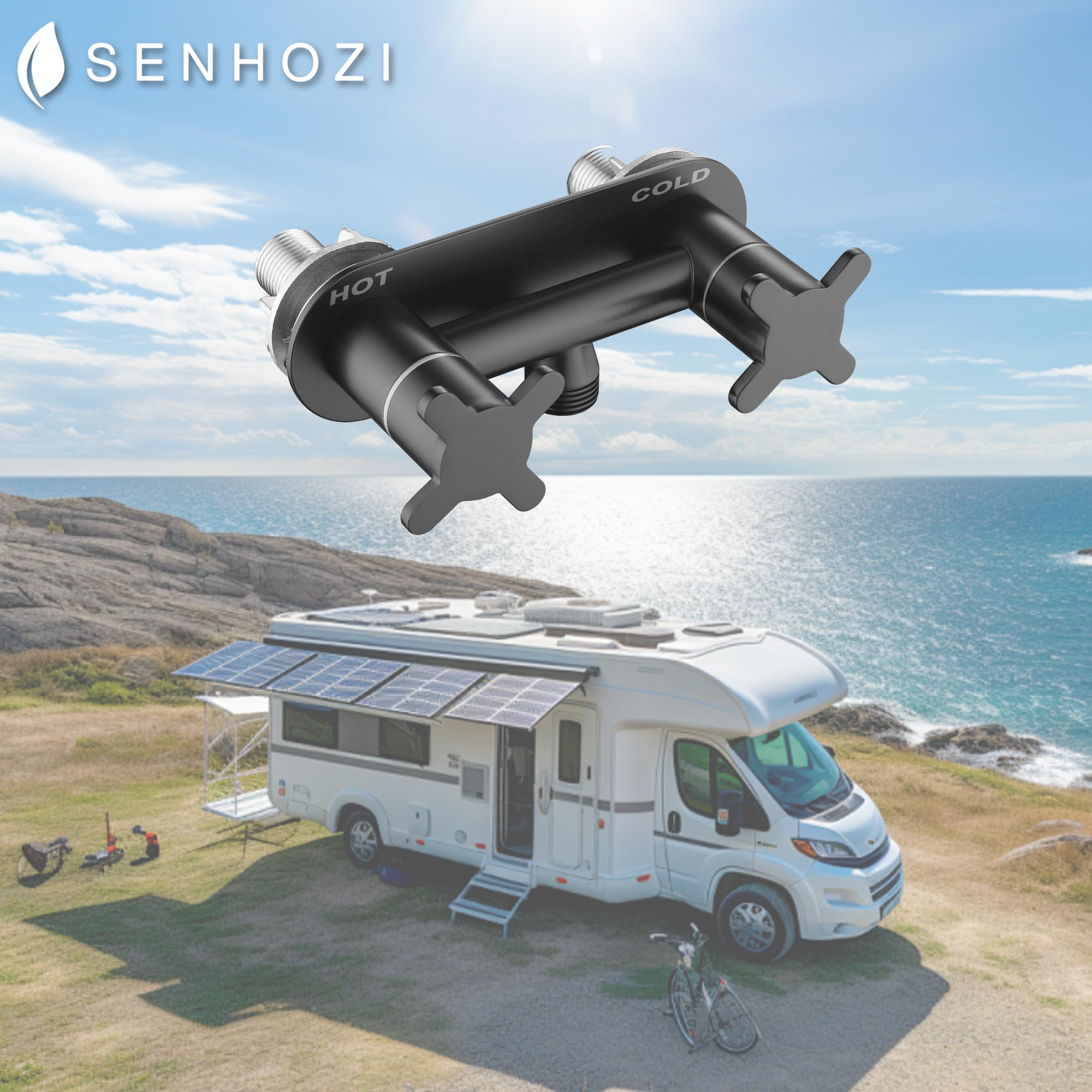 All Metal RV Shower Faucet Matte Black Stainless Steel Camper Replacement 4 Inch for Indoor and Outdoor Shower — view 2