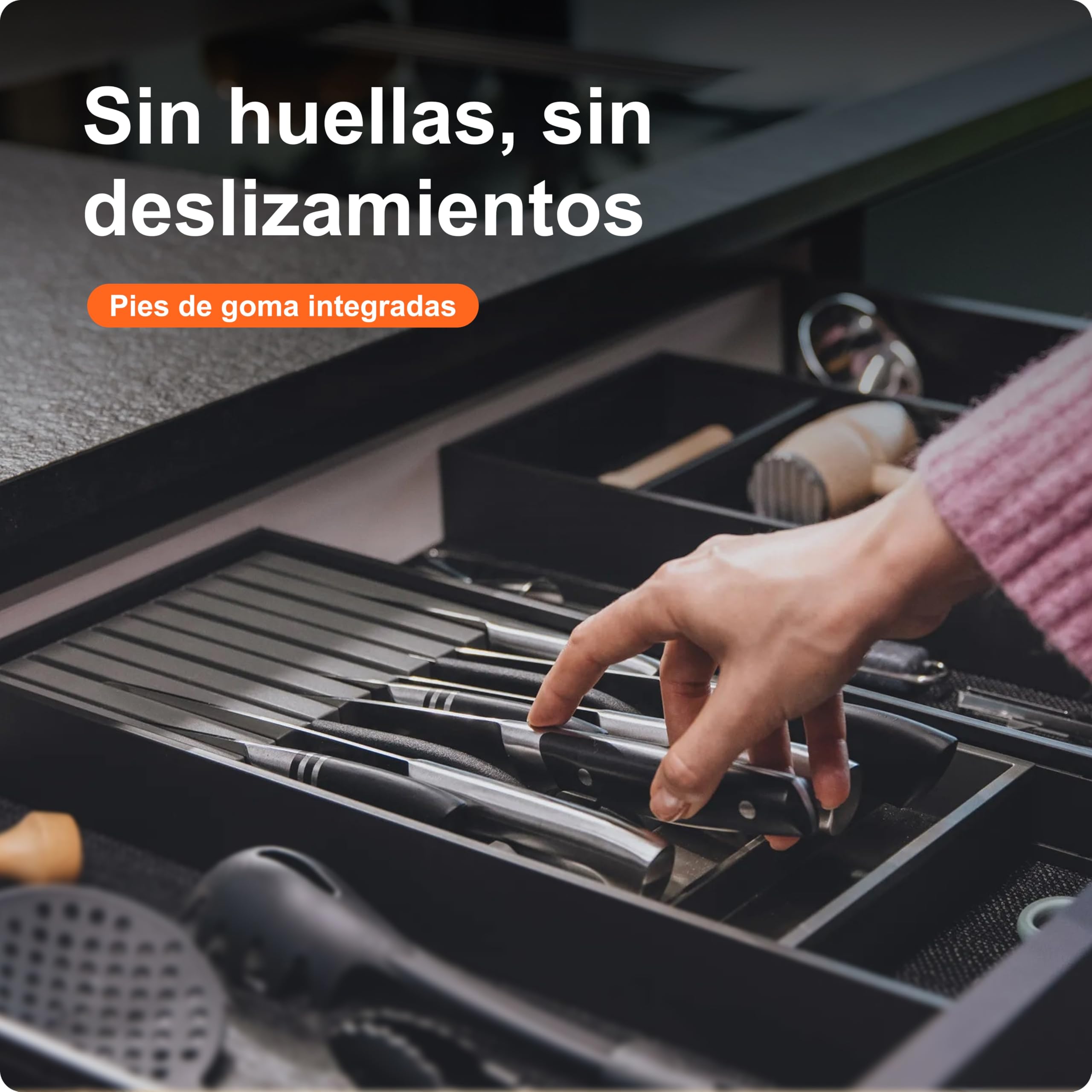 Portacuchillos de Blum I Cajón I Hasta 9 cuchillos I Plástico / Acero inoxidable I Extraíble I Cocina