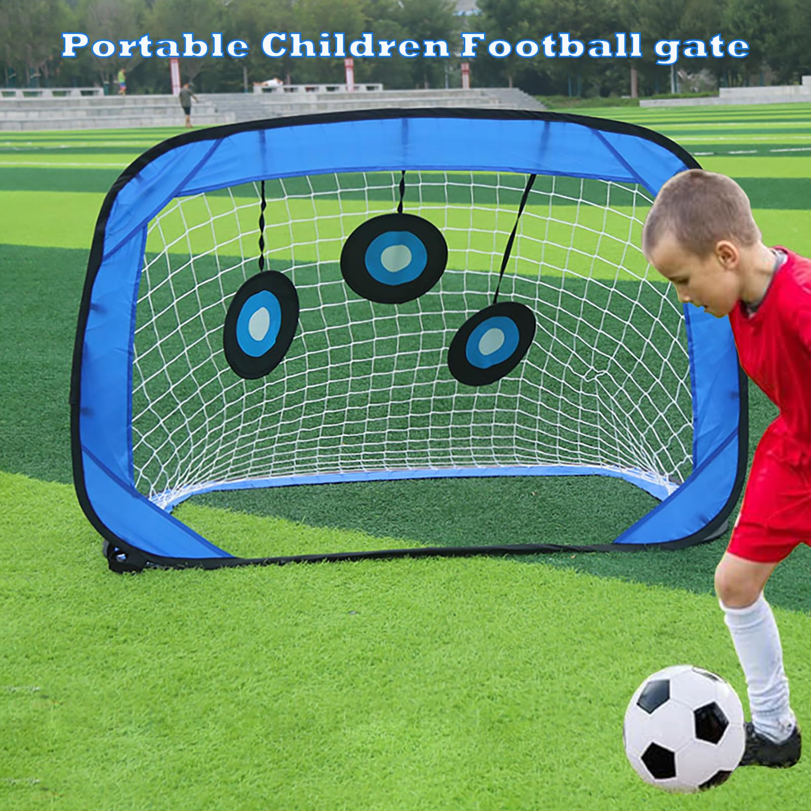Porta da calcio per bambini, pieghevole e portatile, attrezzatura per allenamento da calcio, 4 modalità, migliora le abilità calcistiche e la coordinazione, perfette per uso in giardino, interni ed